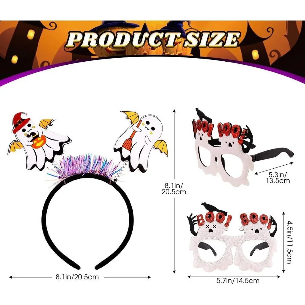 Halloween Belt Bag Set with Ghost Glasses Headband Womens Girls Costume Accessor